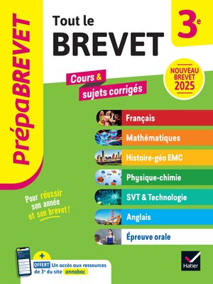 cover image of Prépabrevet--Tout le brevet 2025--3e (toutes les matières)